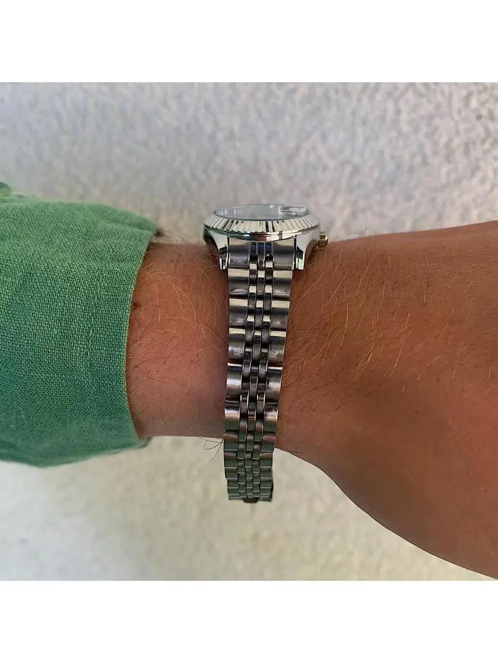 Classy Y2K 2000s style Silver and black watch with diamond accents. Nice quality
